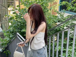 Fren Pintuck Shirring Muffler Bustier Sleeveless Nashi Set