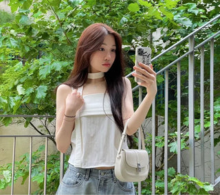 Fren Pintuck Shirring Muffler Bustier Sleeveless Nashi Set