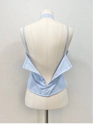 Fren Pintuck Shirring Muffler Bustier Sleeveless Nashi Set