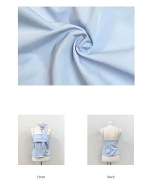 Fren Pintuck Shirring Muffler Bustier Sleeveless Nashi Set