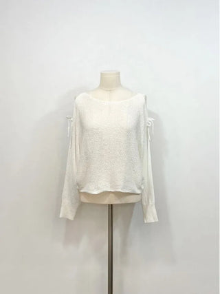 Lina Malafit Mood Ribbon Shoulder Team Loose Knit