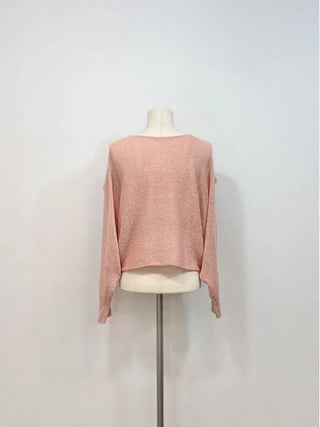 Lina Malafit Mood Ribbon Shoulder Team Loose Knit