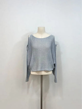 Lina Malafit Mood Ribbon Shoulder Team Loose Knit