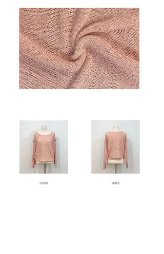 Lina Malafit Mood Ribbon Shoulder Team Loose Knit