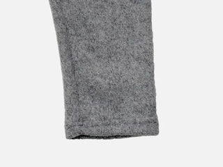 Awai drape off-shoulder waist strap outer fleece long sleeve knit t-shirt