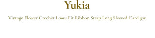 Yukia Vintage Flower Crochet Loose Fit Ribbon Strap Long Sleeve Cardigan