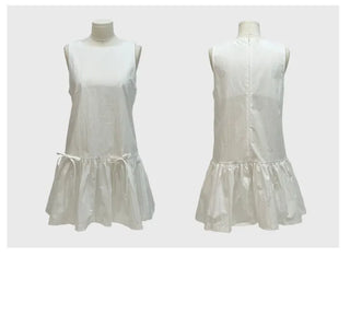 Sage Double Ribbon Strap Flare Layered Bustier Sleeveless Mini Dress