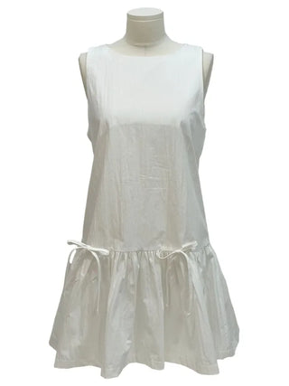 Sage Double Ribbon Strap Flare Layered Bustier Sleeveless Mini Dress