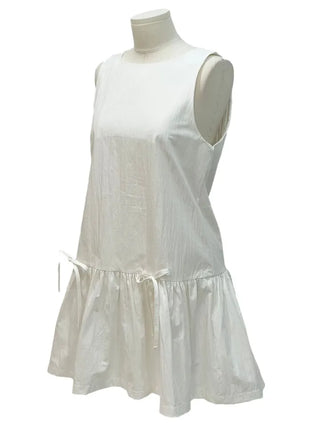 Sage Double Ribbon Strap Flare Layered Bustier Sleeveless Mini Dress