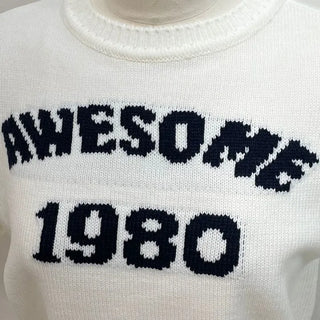 Atore Lettering Shibori Crop Short Sleeve Knit