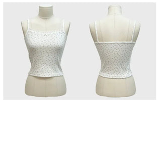 Dandelion Flower Lace Ribbon Crop Sleeveless