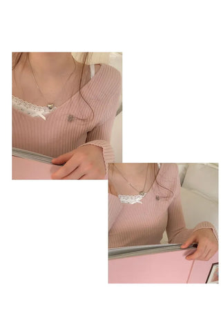 Dandelion Flower Lace Ribbon Crop Sleeveless