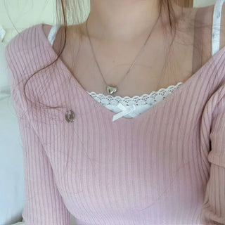 Dandelion Flower Lace Ribbon Crop Sleeveless