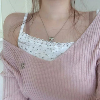 Dandelion Flower Lace Ribbon Crop Sleeveless
