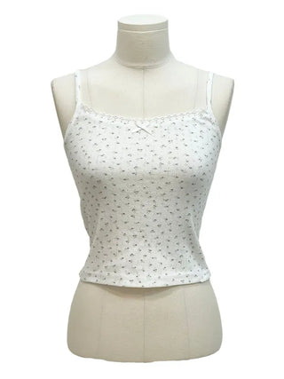 Dandelion Flower Lace Ribbon Crop Sleeveless