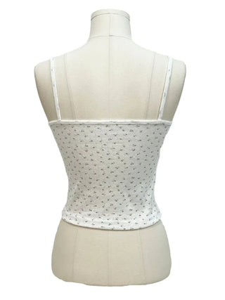 Dandelion Flower Lace Ribbon Crop Sleeveless