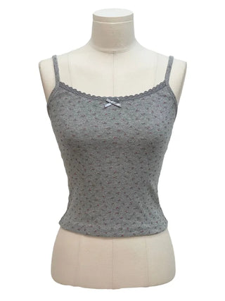Dandelion Flower Lace Ribbon Crop Sleeveless