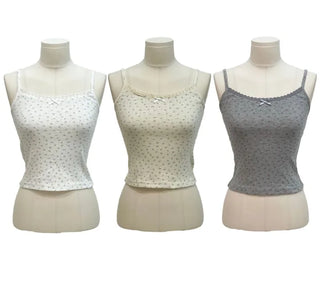 Dandelion Flower Lace Ribbon Crop Sleeveless