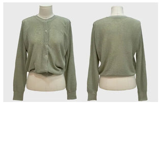 Burp-free slim fit daily button knit cardigan