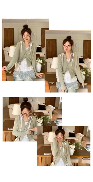 Burp-free slim fit daily button knit cardigan