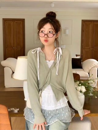 Burp-free slim fit daily button knit cardigan