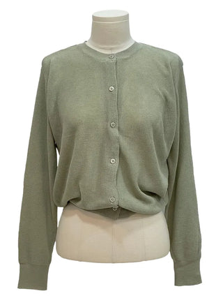 Burp-free slim fit daily button knit cardigan