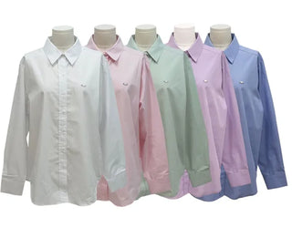 Smoothie Pastel Symbol Pendant Loose Fit Long Sleeve Cotton Shirt