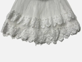 Bloomy See-Through Lace Layered Banding Skirt
