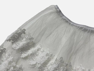 Bloomy See-Through Lace Layered Banding Skirt