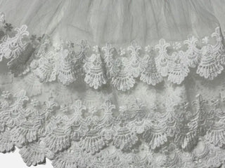 Bloomy See-Through Lace Layered Banding Skirt