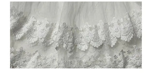 Bloomy See-Through Lace Layered Banding Skirt