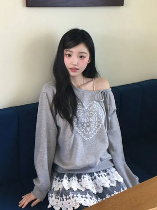 Bloomy See-Through Lace Layered Banding Skirt