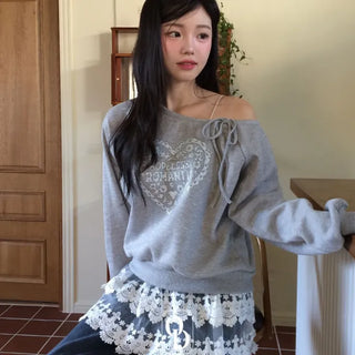 Bloomy See-Through Lace Layered Banding Skirt