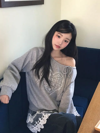 Bloomy See-Through Lace Layered Banding Skirt