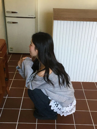 Bloomy See-Through Lace Layered Banding Skirt