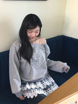 Bloomy See-Through Lace Layered Banding Skirt