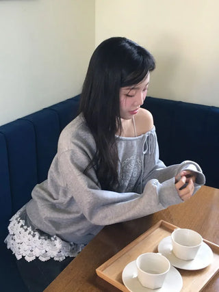 Bloomy See-Through Lace Layered Banding Skirt