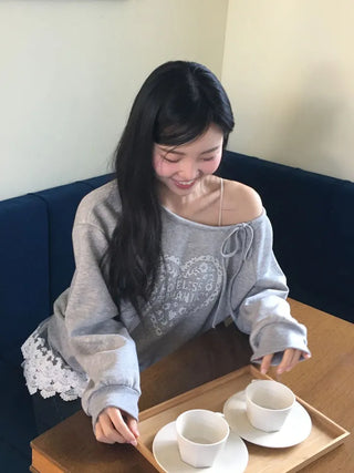 Bloomy See-Through Lace Layered Banding Skirt