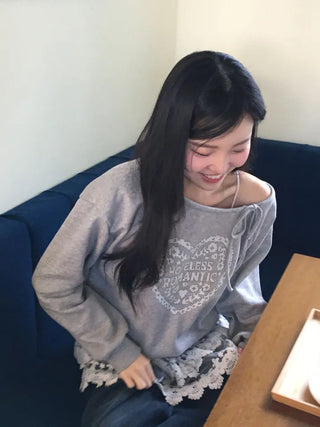 Bloomy See-Through Lace Layered Banding Skirt