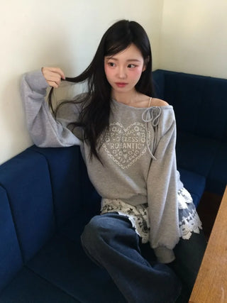 Bloomy See-Through Lace Layered Banding Skirt