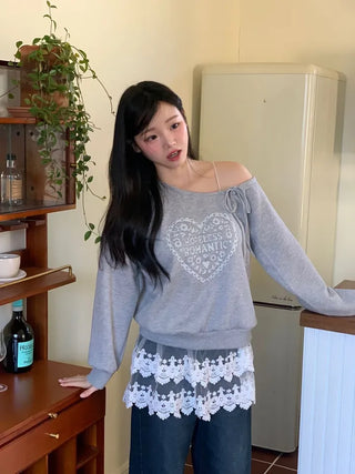 Bloomy See-Through Lace Layered Banding Skirt