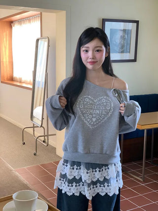 Bloomy See-Through Lace Layered Banding Skirt