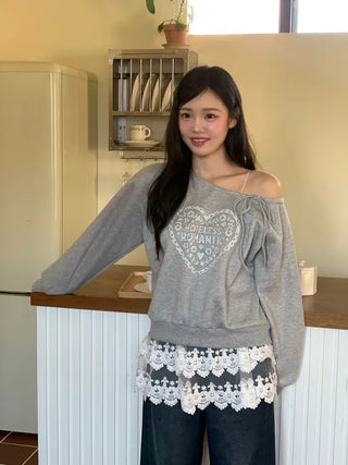 Bloomy See-Through Lace Layered Banding Skirt