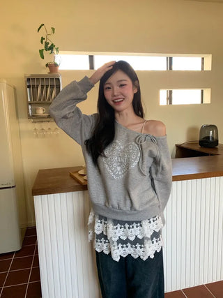 Bloomy See-Through Lace Layered Banding Skirt