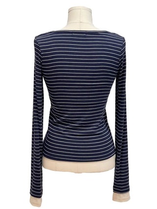 Kieri All-in-one Marine Stripe Slim-fit Color Block Cardigan