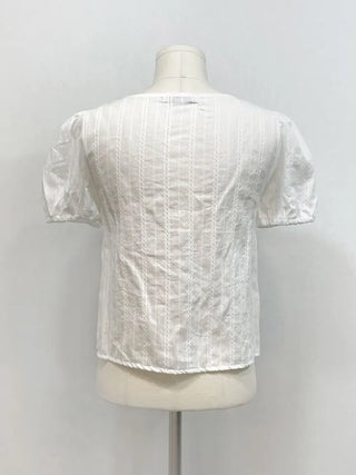 Tinkerbell Yeori Bean Button Punching Cotton Puff Short Sleeve Blouse