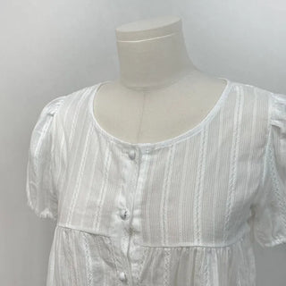 Tinkerbell Yeori Bean Button Punching Cotton Puff Short Sleeve Blouse