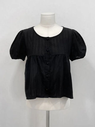Tinkerbell Yeori Bean Button Punching Cotton Puff Short Sleeve Blouse