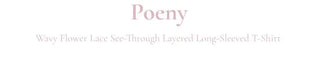 Poeni Wave Small Flower Flower Lace See-through Layered Long Sleeve T-shirt