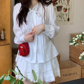 Dazzling Pendant Symbol Cut-off Fit Button V-Neck Loose-Fit Knit Cardigan